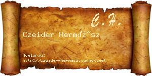 Czeider Hermész névjegykártya